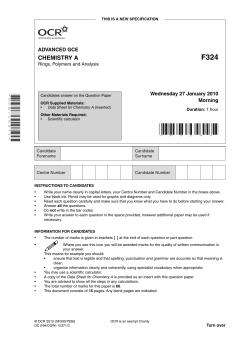Question paper - Unit F324 - Rings, polymers and analysis