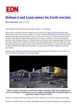Helium-3 and Lunar power for Earth reactors
