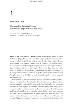 Comparative Perspectives on Democratic Legitimacy in East Asia