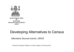 Developing Alternatives to Census