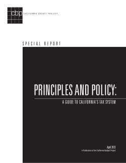 Principles and Policy: A Guide to California`s Tax System