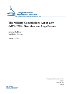 The Military Commissions Act of 2009 (MCA 2009)