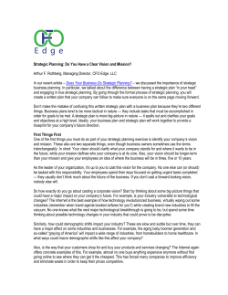 Strategic Planning: Do You Have a Clear Vision and