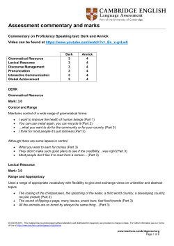Assessment commentary and marks