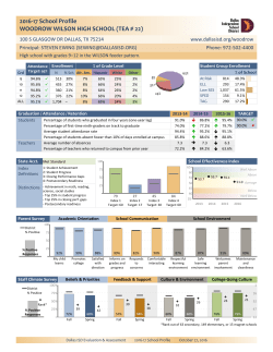 2016-17 School Profile WOODROW WILSON HIGH SCHOOL (TEA