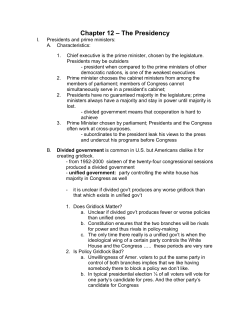 Chapter 12 &ndash; The Presidency
