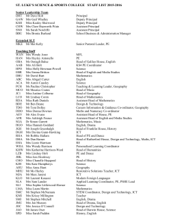 Staff List - St Luke`s Science and Sports College