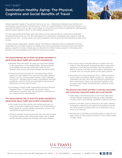 Destination Healthy Aging: The Physical, Cognitive and Social