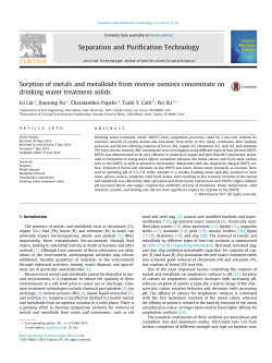 Sorption of metals and metalloids from reverse osmosis concentrate