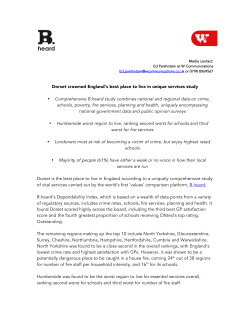 Dorset crowned England`s best place to live in unique services study