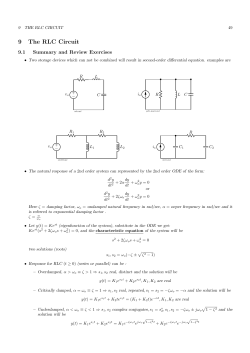 9 The RLC Circuit