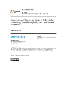 Environmental Damage as Negative Externality: Uncertainty, Moral