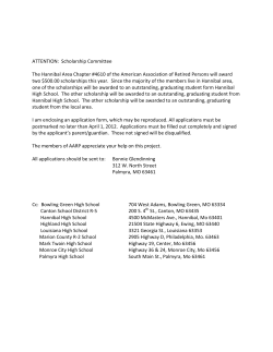 ATTENTION: Scholarship Committee The Hannibal Area Chapter