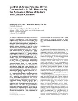 Control of Action Potential-Driven Calcium Influx in GT1 Neurons by