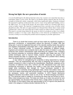 Strong but light: the new generation of metals