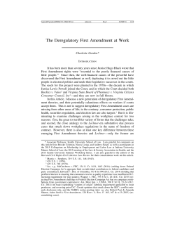 The Deregulatory First Amendment at Work