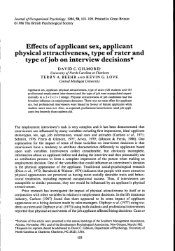 Effects of applicant sex, applicant physical attractiveness, type of