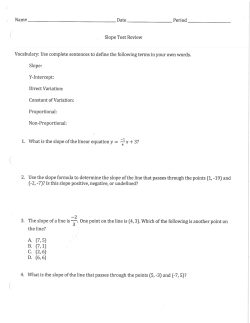 2. Use the slope formula to determine the slope of the line that