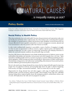 UNNATURAL CAUSES Policy Guide