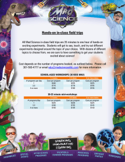 school-aged workshops (30 kids max)