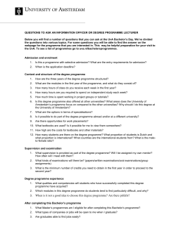 3. When is it not a good idea to choose this degree programme? Are