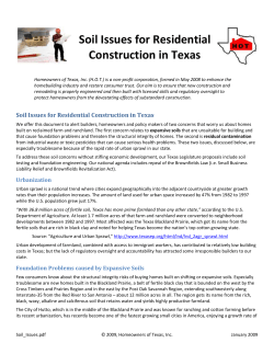 Soil Issues for Residential Construction in Texas