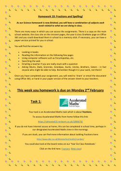 This week you homework is due on Monday 2nd February Task 1: