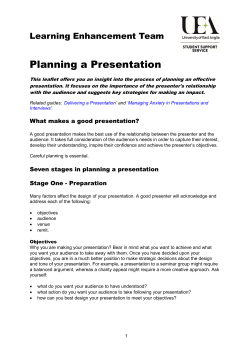 Planning a Presentation