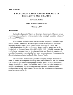 8. polonium halos and myrmekite in pegmatite and