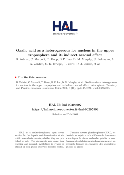 Oxalic acid as a heterogeneous ice nucleus in the upper