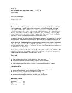 architectural history and theory iii - School of Architecture