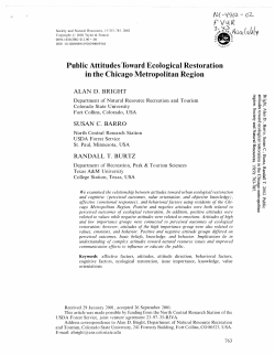 Public Attitudes Toward Ecological Restoration in the Chicago