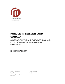 PAROLE IN SWEDEN AND CANADA