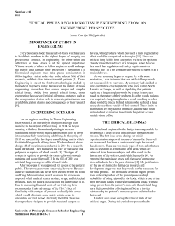 ETHICAL ISSUES REGARDING TISSUE ENGINEERING FROM AN