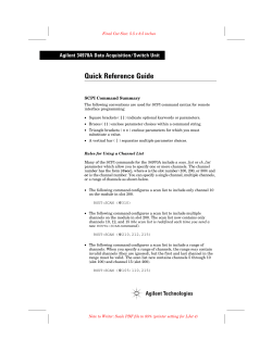 Agilent 34970A Quick Reference Guide