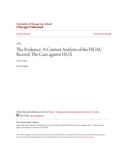 A Content Analysis of the HUAC Record, The Case against HUA