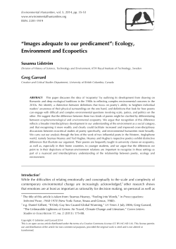 Images adequate to our predicament