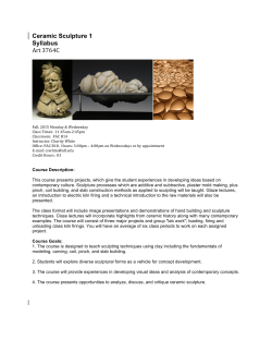 Ceramic Sculpture 1 Syllabus Art 3764C