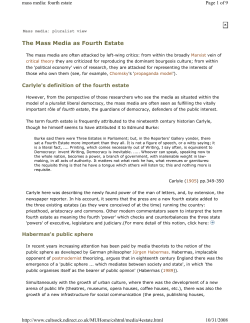 Carlyle`s definition of the fourth estate