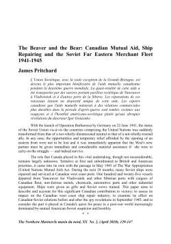 The Beaver and the Bear: Canadian Mutual Aid, Ship Repairing and