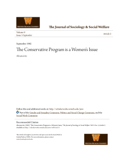 The Conservative Program is a Women`s Issue