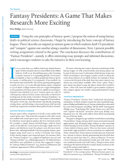 Fantasy Presidents: A Game That Makes Research More Exciting