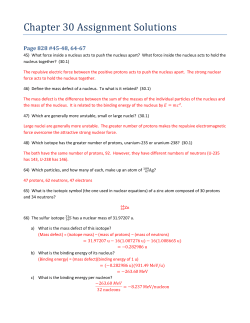 Chapter 30 Assignment Solutions
