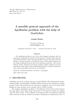 A possible general approach of the Apollonius problem with the help
