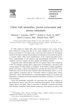 Chest Wall Anomalies: Pectus Excavatum and Pectus Carinatum