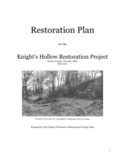 Knight`s Hollow restoration plan_2012 - Environmental Studies
