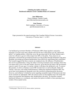 Climbing the ladder of dissent - Canadian Political Science