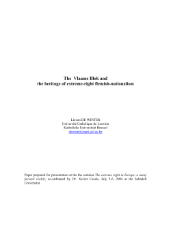 The Vlaams Blok and the heritage of extreme-right flemish