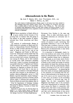 Atherosclerosis in the Bantu