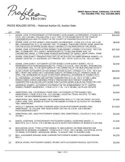 PRICES REALIZED DETAIL - Historical Auction